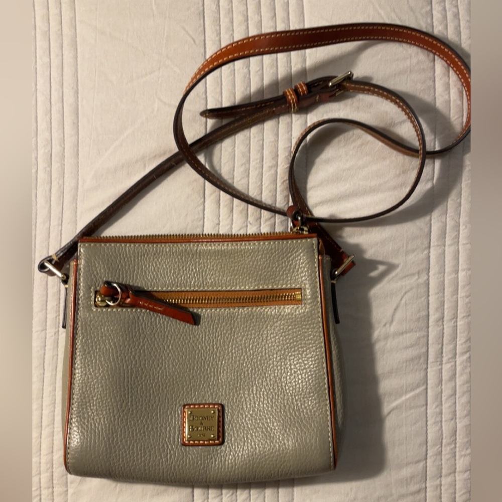 Dooney & Bourke Grey and Brown Crossbody Bag